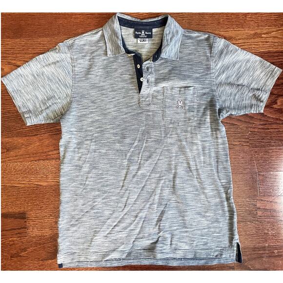 Psycho Bunny Polo Blue  Shirt Mens Size 6 - Picture 1 of 6